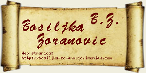 Bosiljka Zoranović vizit kartica